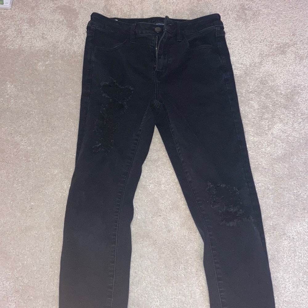 American Eagle Black Ripped Next Level Stretch